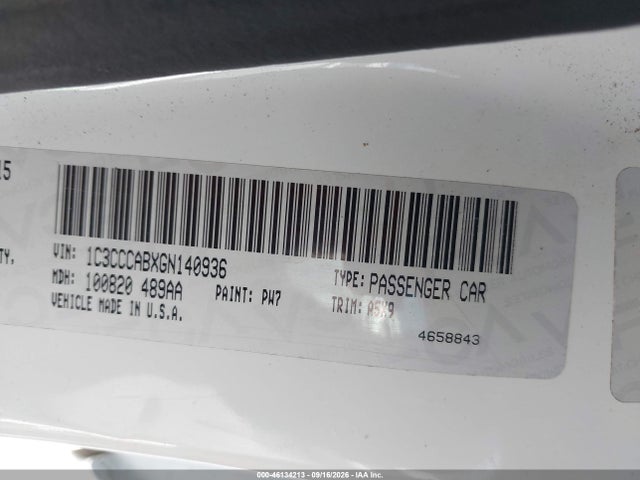 Продажа на аукционе авто 2016 Chrysler 200 Limited, vin: 1C3CCCABXGN140936, номер лота: 46134213