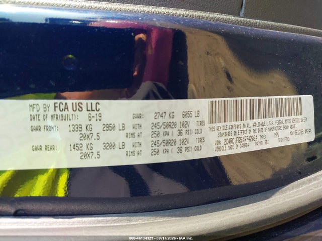 Продажа на аукционе авто 2019 Chrysler Pacifica Touring Plus, vin: 2C4RC1FG5KR742024, номер лота: 46134323