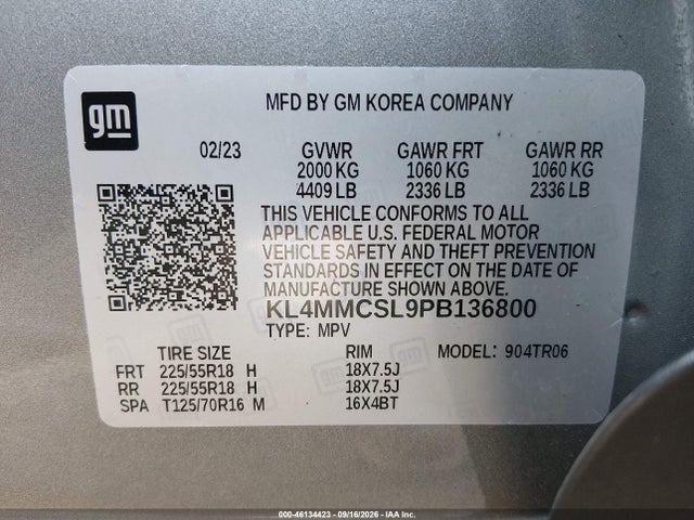 Продажа на аукционе авто 2023 Buick Encore Gx Preferred Awd, vin: KL4MMCSL9PB136800, номер лота: 46134423