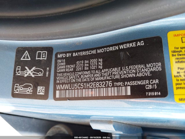 Aukcja sprzedaży 2017 Mini Clubman Cooper S, vin: WMWLU5C51H2E83276, numer aukcji: 46134462