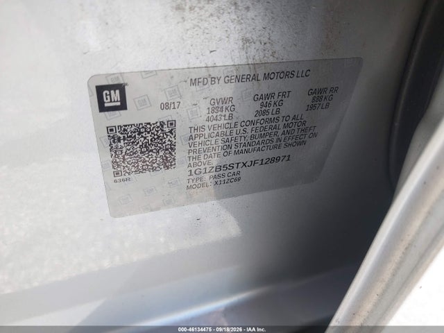 Продажа на аукционе авто 2018 Chevrolet Malibu 1ls, vin: 1G1ZB5STXJF128971, номер лота: 46134475