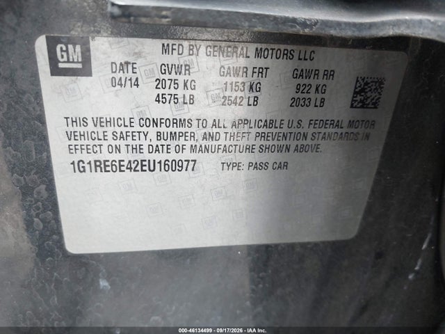 Chevrolet Volt 2014 1G1RE6E42EU160977 Image 9