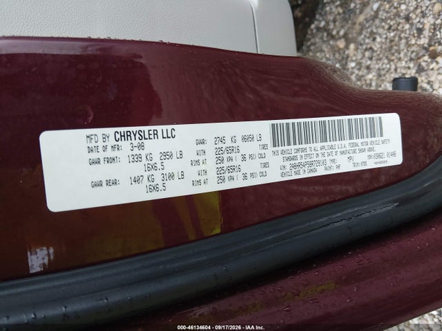 Aukcja sprzedaży 2008 Chrysler Town & Country Touring, vin: 2A8HR54P58R729103, numer aukcji: 46134604