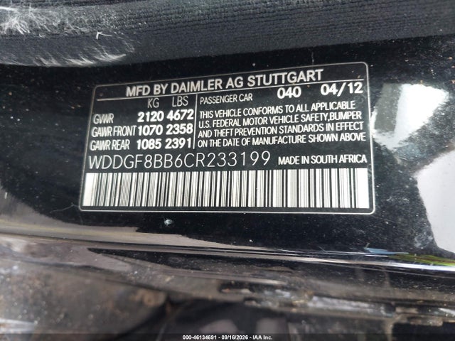 Продажа на аукционе авто 2012 Mercedes-benz C 300 Sport 4matic, vin: WDDGF8BB6CR233199, номер лота: 46134691