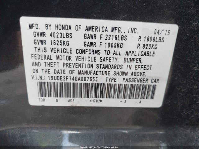 Aukcja sprzedaży 2016 Acura Ilx Premium/technology, vin: 19UDE2F74GA007655, numer aukcji: 46134879