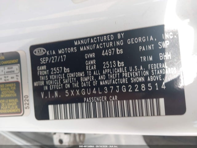 KIA OPTIMA EX 2018 5XXGU4L37JG228514 Image 9