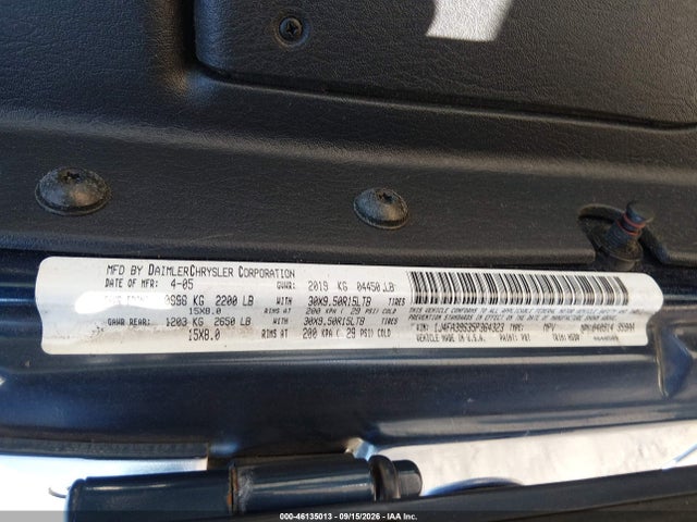 46135013 :رقم المزاد ، 1J4FA39S35P364323 vin ، 2005 Jeep Wrangler X مزاد بيع