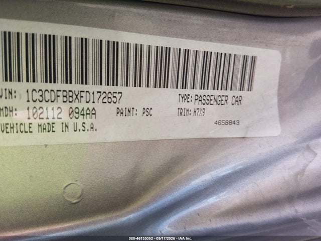 Продажа на аукционе авто 2015 Dodge Dart Sxt, vin: 1C3CDFBBXFD172657, номер лота: 46135052