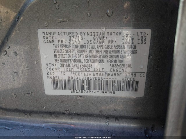 Nissan SENTRA S 2018 3N1AB7APXJY344948 Image 9