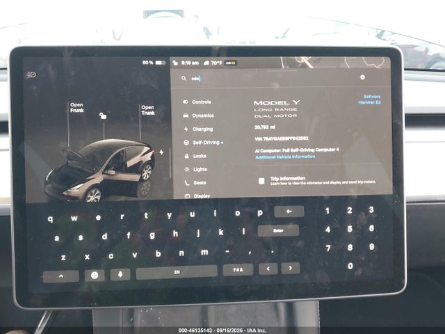 2023 Tesla Model Y Awd/long Range Dual Motor All-wheel Drive მანქანა იყიდება აუქციონზე, vin: 7SAYGAEE8PF842592, აუქციონის ნომერი: 46135143