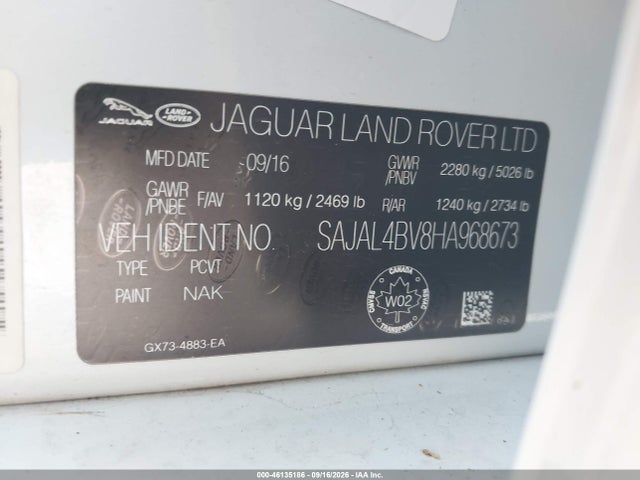 Aukcja sprzedaży 2017 Jaguar Xe 35t R-sport, vin: SAJAL4BV8HA968673, numer aukcji: 46135186