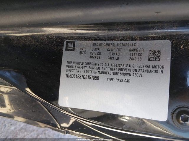 Продаж на аукціоні авто 2012 Cadillac Cts Performance, vin: 1G6DL1E37C0157856, номер лоту: 46135202