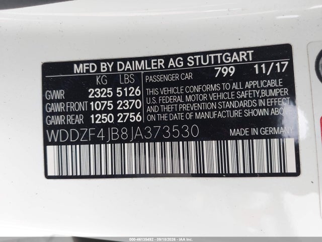 WDDZF4JB8JA373530 Mercedes-Benz E 300