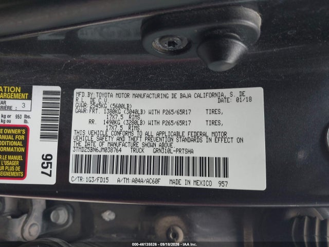 Продаж на аукціоні авто 2018 Toyota Tacoma Trd Sport, vin: 3TMDZ5BN6JM038764, номер лоту: 46135526