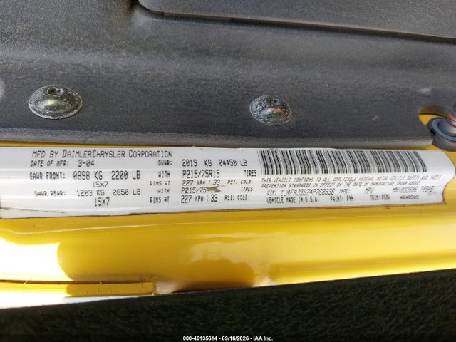 Aukcja sprzedaży 2004 Jeep Wrangler X, vin: 1J4FA39S74P768336, numer aukcji: 46135614
