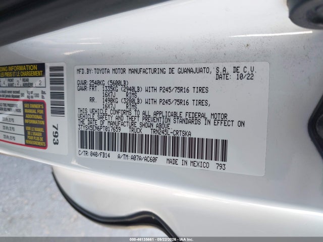 Toyota Tacoma Sr 2023 3TYSX5EN6PT017659 Image 9