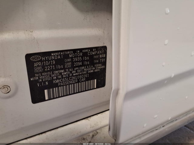 Продажа на аукционе авто 2019 Hyundai Ioniq Hybrid Blue, vin: KMHC65LC2KU160161, номер лота: 46135691