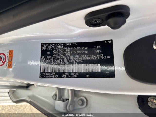 46135704 :رقم المزاد ، JTJHY7AX2J4267048 vin ، 2018 Lexus Lx 570 Two-row مزاد بيع