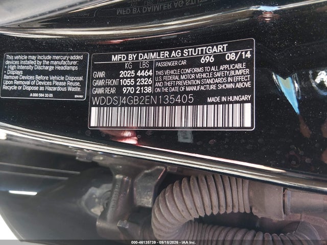 WDDSJ4GB2EN135405 Mercedes-Benz CLA 250 4MATIC
