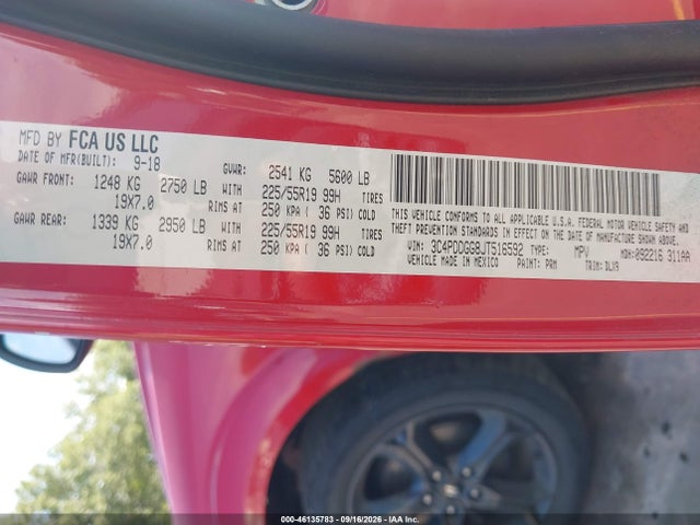 Продажа на аукционе авто 2018 Dodge Journey Crossroad Awd, vin: 3C4PDDGG8JT516592, номер лота: 46135783