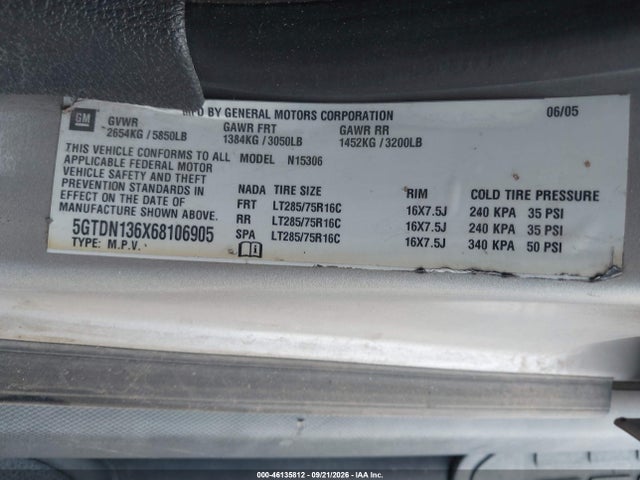 Продажа на аукционе авто 2006 Hummer H3 Suv, vin: 5GTDN136X68106905, номер лота: 46135812