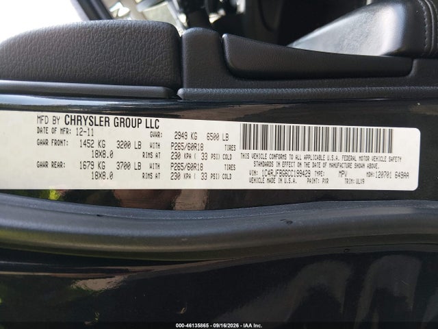 2012 Jeep Grand Cherokee Limited მანქანა იყიდება აუქციონზე, vin: 1C4RJFBG6CC199429, აუქციონის ნომერი: 46135865