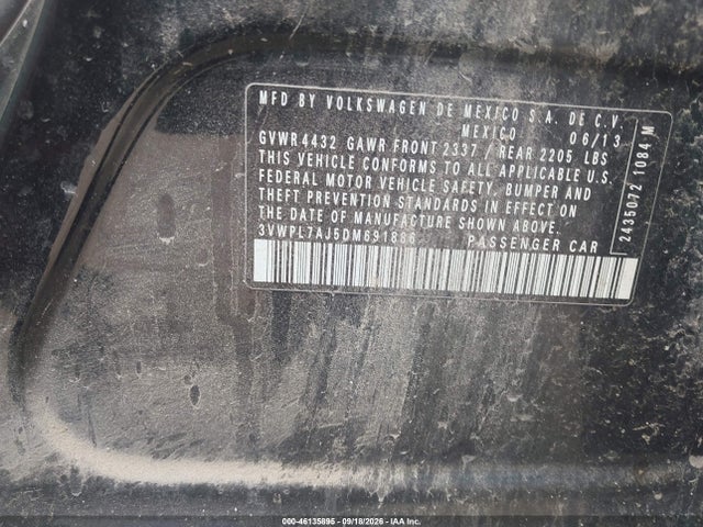 Продаж на аукціоні авто 2013 Volkswagen Jetta Sportwagen 2.0l Tdi, vin: 3VWPL7AJ5DM691886, номер лоту: 46135895