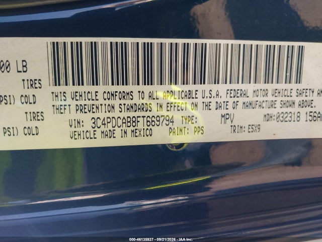 Продаж на аукціоні авто 2015 Dodge Journey American Value Pkg, vin: 3C4PDCAB8FT669794, номер лоту: 46135927