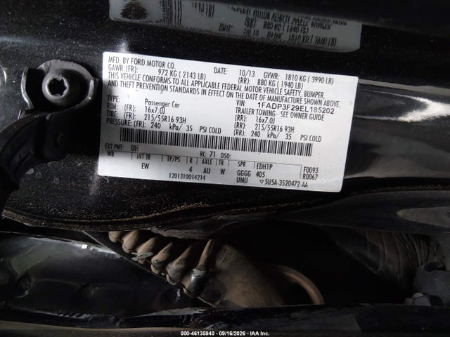2014 Ford Focus Se მანქანა იყიდება აუქციონზე, vin: 1FADP3F29EL185202, აუქციონის ნომერი: 46135940