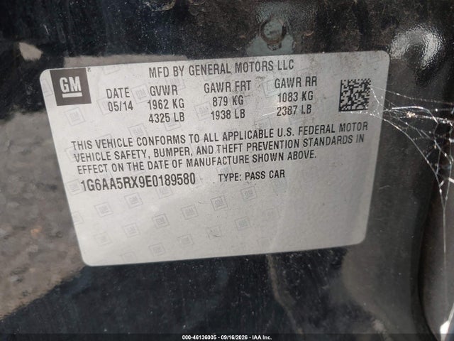 Продаж на аукціоні авто 2014 Cadillac Ats Standard, vin: 1G6AA5RX9E0189580, номер лоту: 46136005
