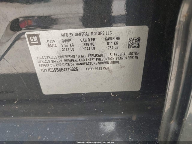Chevrolet Sonic Lt Auto 2014 1G1JC5SB8E4119026 Image 9