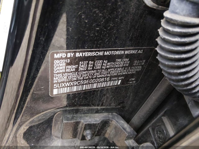 Aukcja sprzedaży 2014 Bmw X3 Xdrive28i, vin: 5UXWX9C59E0D20816, numer aukcji: 46136229