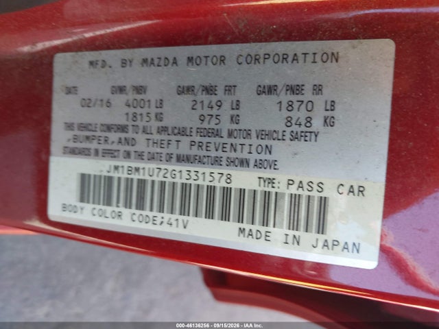 JM1BM1U72G1331578 Mazda Mazda3 I Sport