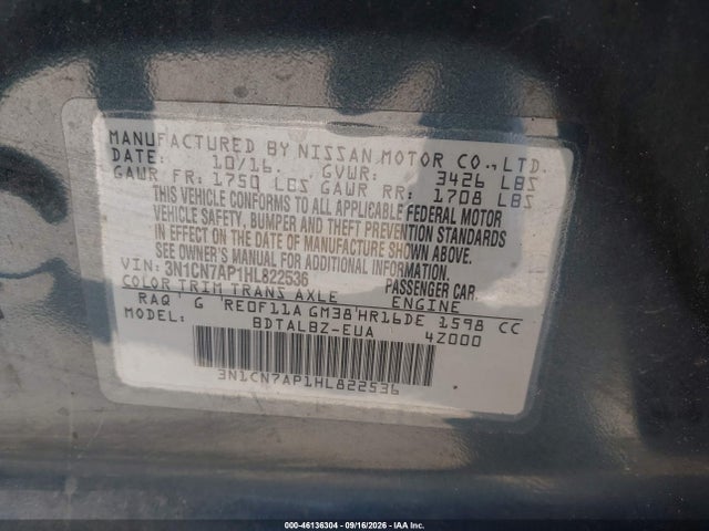 Nissan Versa 1.6 Sv 2017 3N1CN7AP1HL822536 Image 9