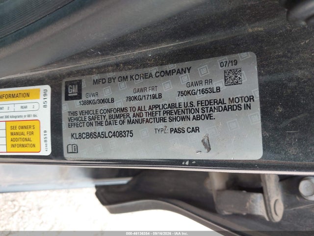 Chevrolet Spark Fwd Ls Automatic 2020 KL8CB6SA5LC408375 Image 9