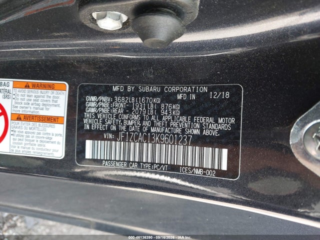 Продаж на аукціоні авто 2019 Subaru Brz Limited, vin: JF1ZCAC13K9601237, номер лоту: 46136390