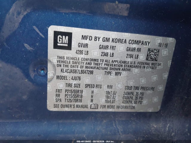 Продаж на аукціоні авто 2020 Buick Encore Fwd Preferred, vin: KL4CJASB7LB047298, номер лоту: 46136492