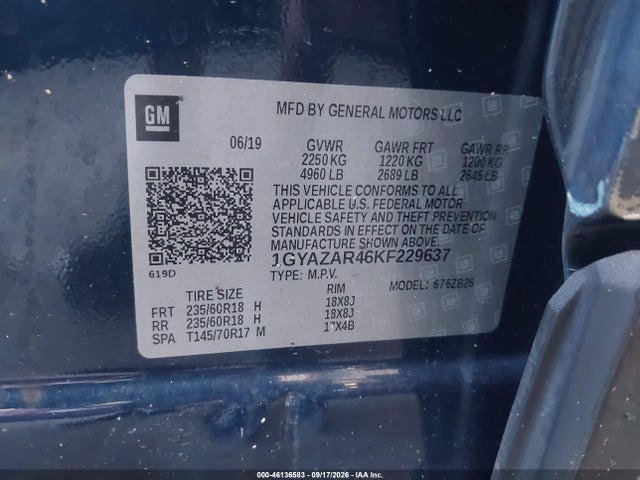 Продаж на аукціоні авто 2019 Cadillac Xt4 Luxury, vin: 1GYAZAR46KF229637, номер лоту: 46136583