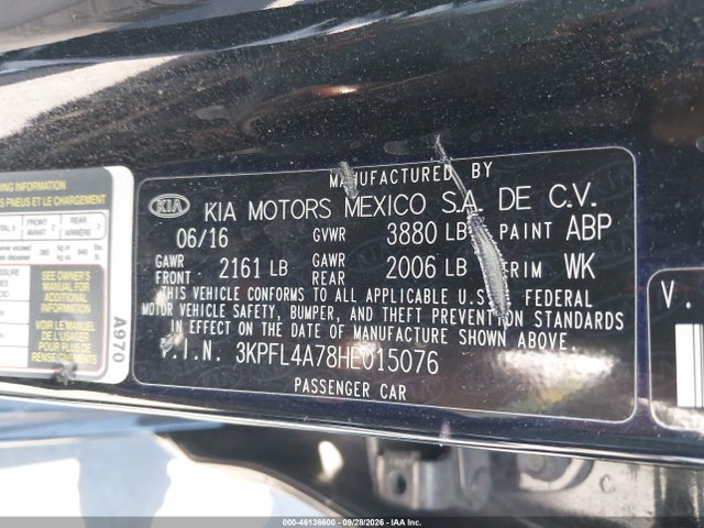 KIA FORTE S 2017 3KPFL4A78HE015076 Image 9