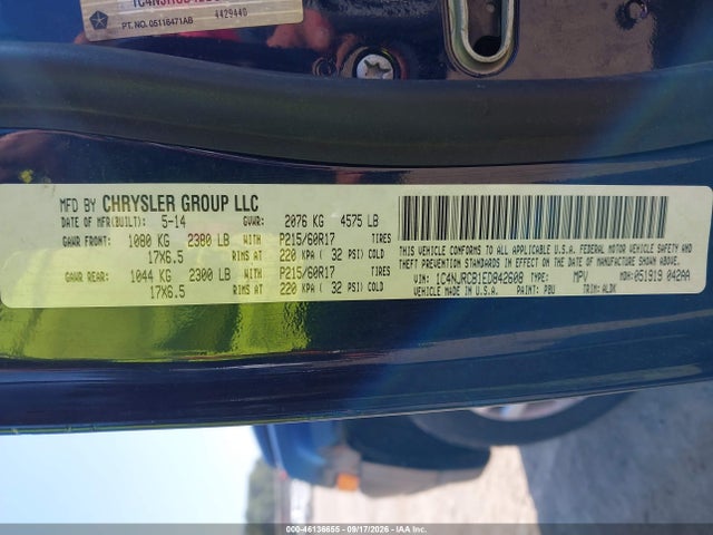 Продаж на аукціоні авто 2014 Jeep Patriot Limited, vin: 1C4NJRCB1ED842608, номер лоту: 46136655