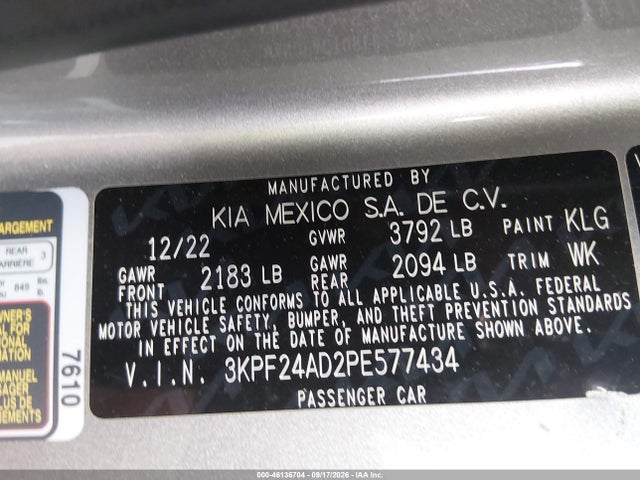 KIA Forte Lxs 2023 3KPF24AD2PE577434 Image 9