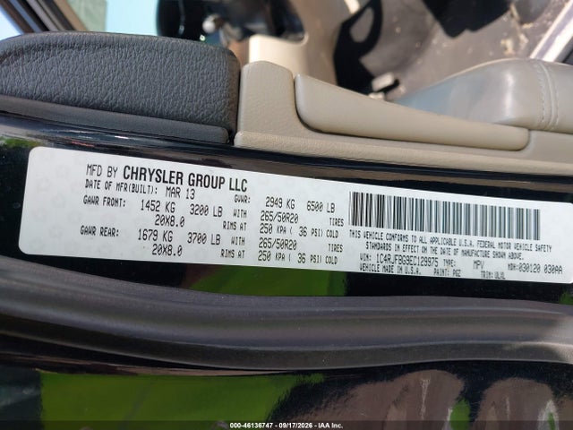 46136747 :رقم المزاد ، 1C4RJFBG9EC129975 vin ، 2014 Jeep Grand Cherokee Limited مزاد بيع