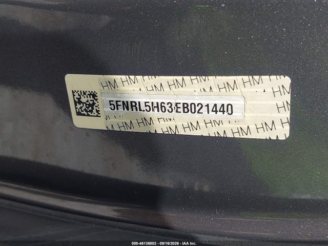Aukcja sprzedaży 2014 Honda Odyssey Ex-l, vin: 5FNRL5H63EB021440, numer aukcji: 46136802