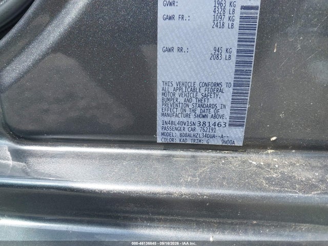 Продажа на аукционе авто 2025 Nissan Altima Sv Fwd, vin: 1N4BL4DV1SN381463, номер лота: 46136845
