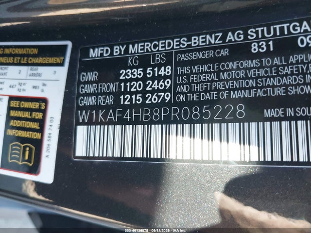 Продажа на аукционе авто 2023 Mercedes-benz C 300 4matic, vin: W1KAF4HB8PR085228, номер лота: 46136879