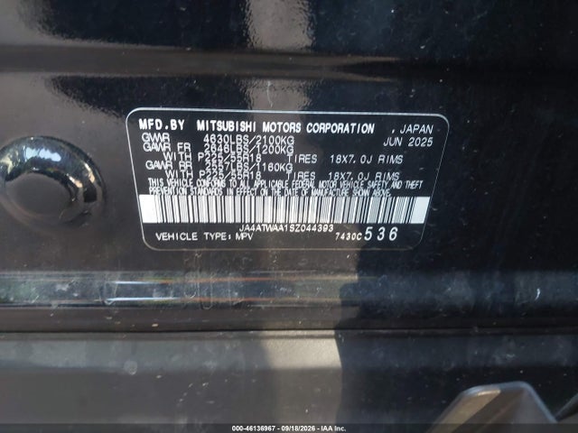 Продаж на аукціоні авто 2025 Mitsubishi Eclipse Cross Black Edition S-awc/se S-awc/sel S-awc, vin: JA4ATWAA1SZ044393, номер лоту: 46136967
