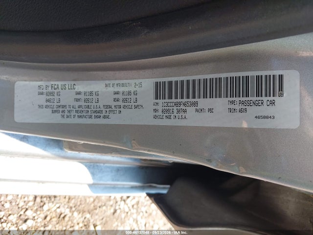 Aukcja sprzedaży 2015 Chrysler 200 Limited, vin: 1C3CCCAB9FN653089, numer aukcji: 46137048