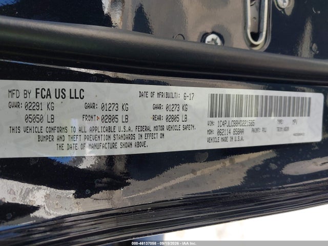 Продажа на аукционе авто 2017 Jeep Cherokee Latitude Fwd, vin: 1C4PJLCB8HD221585, номер лота: 46137058