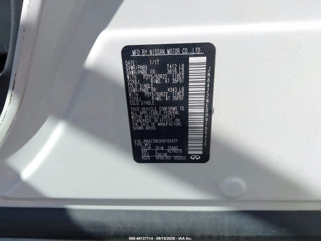 Продажа на аукционе авто 2017 Infiniti Qx80, vin: JN8AZ2NE0H9155427, номер лота: 46137114