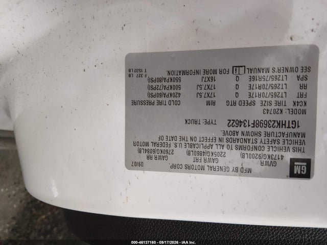 2008 Gmc Sierra 2500hd Slt მანქანა იყიდება აუქციონზე, vin: 1GTHK23698F134622, აუქციონის ნომერი: 46137160